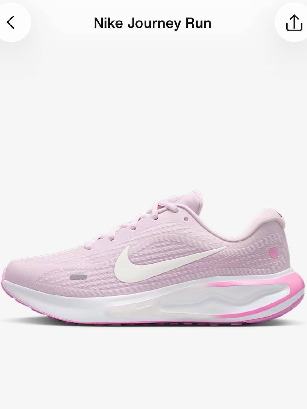 Nike Women’s Journey Run— Light Pink & White NWT